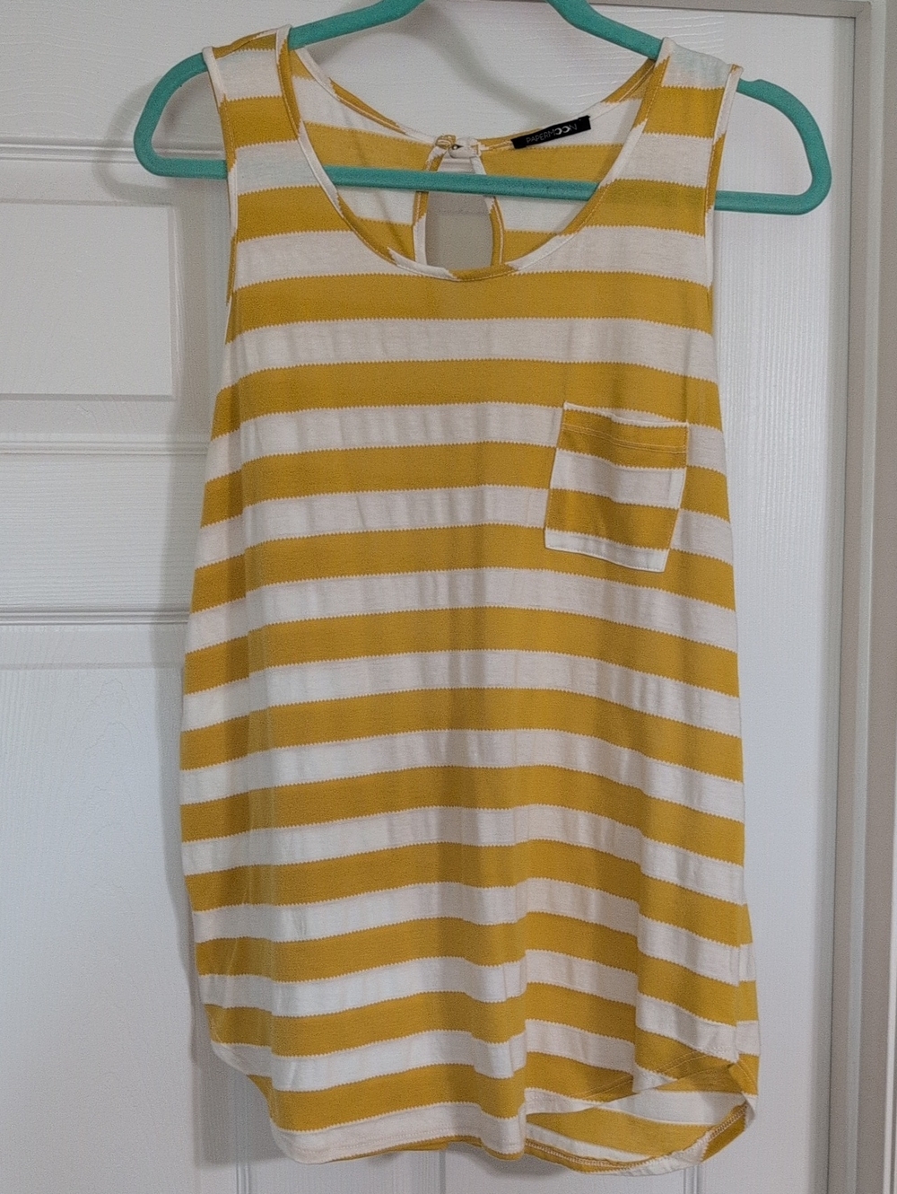 Striped Yellow and White Stitch Fix Tank Top